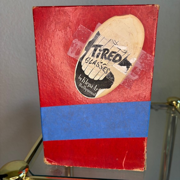 RARE Vintage NOS Klepa Arts Hollywood Gold Rim Tired Glasses Set of 6 - Picture 2 of 16